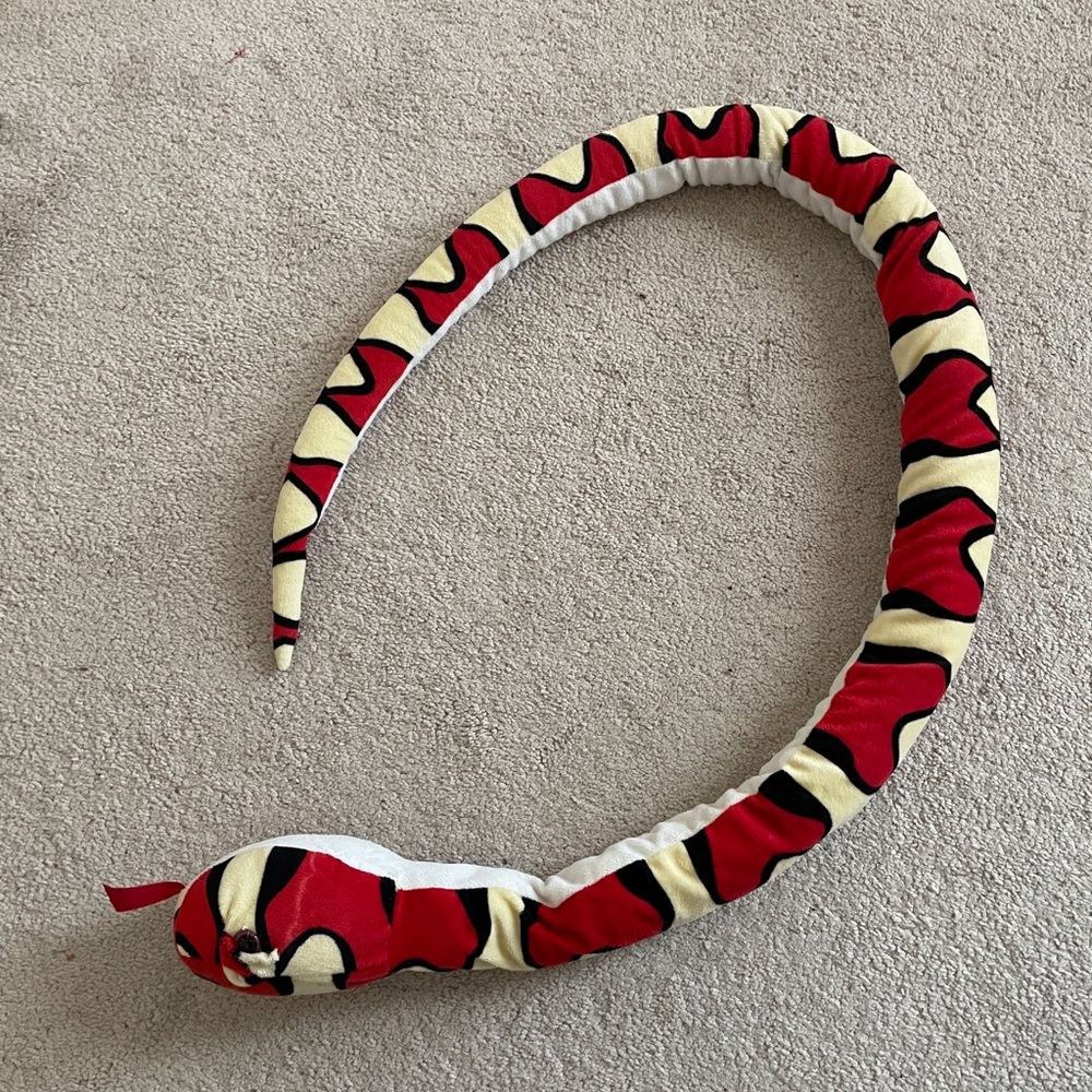 Kids Plush Snake toy - Red, Cream & Black